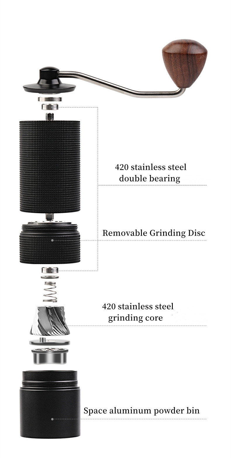dropship Portable Manual Coffee Bean Grinder High Quality CNC Stainless Precision Steel Core Bean Crusher Kitchen Supplies