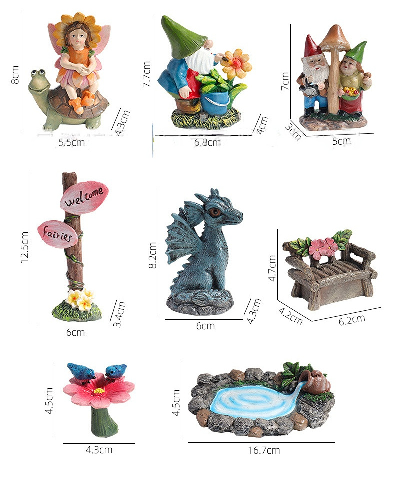 dropship Mini Drunk Gnomes Dwarf Fairy Garden Statue Miniatures Courtyard Elf Figure Resin Micro Landscape Outdoor Figurine Ornaments