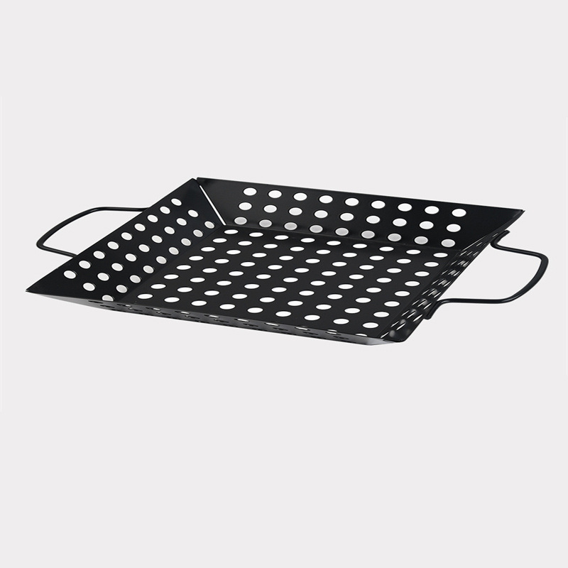 dropship 1pc Square Carbon Steel Barbecue Tray Vegetable Fruit Drain Basket Multifunctional Kitchen Tool