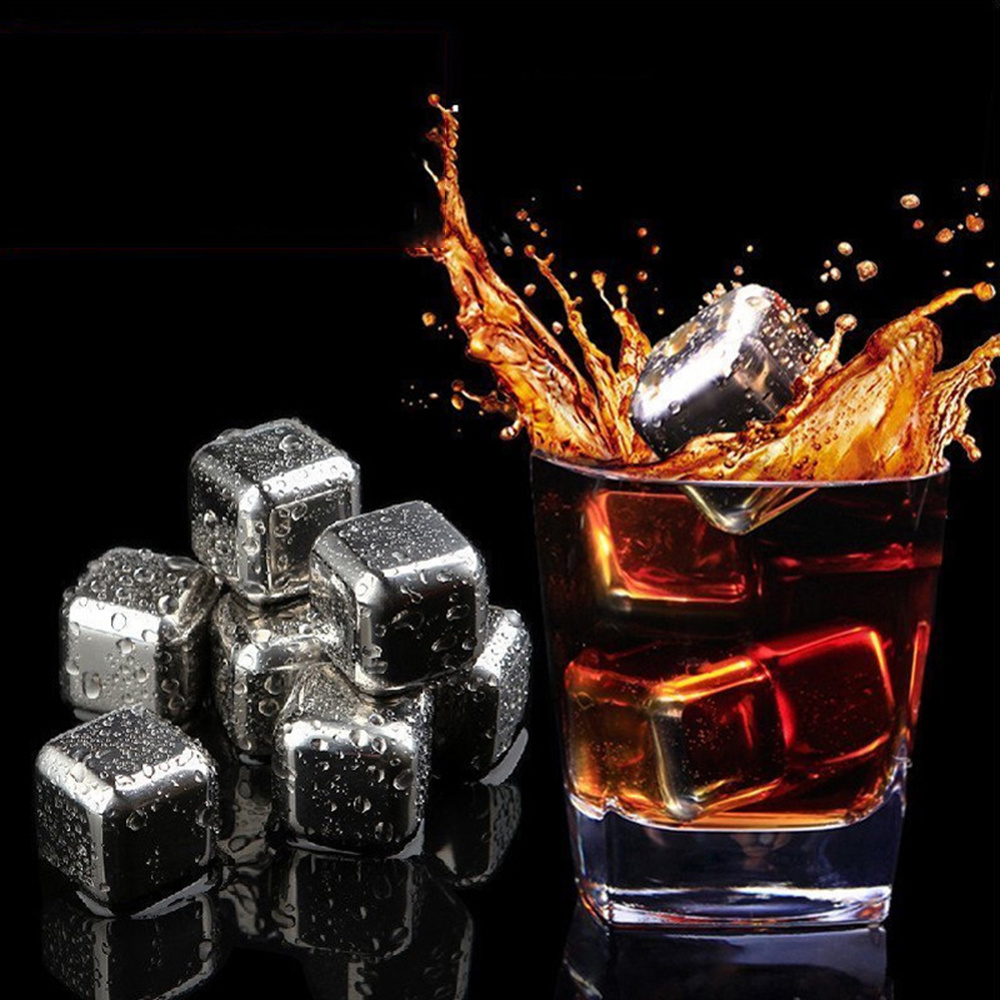 dropship Stainless Steel Ice Cubes Reusable Chilling Stones For Whiskey Wine Keep Your Drink Cold Longer Chilling Party Bar Tool