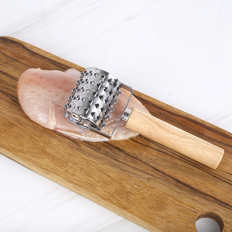 dropship 1pc Kitchen Stainless Steel Meat Tenderizer; Steak Needle; Rolling Meat Pin; Meat Tenderizer; Kitchen Small Utility Meat Tenderizer Needle