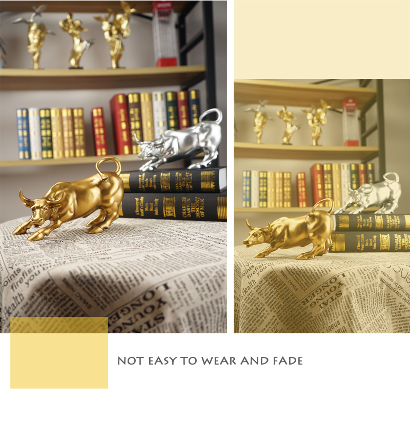 dropship NORTHEUINS Resin Wall Street Bull Figurine Cattle OX Statue Market Miam Bull Home Feng Shui Art Official Desktop Decor Sculpture