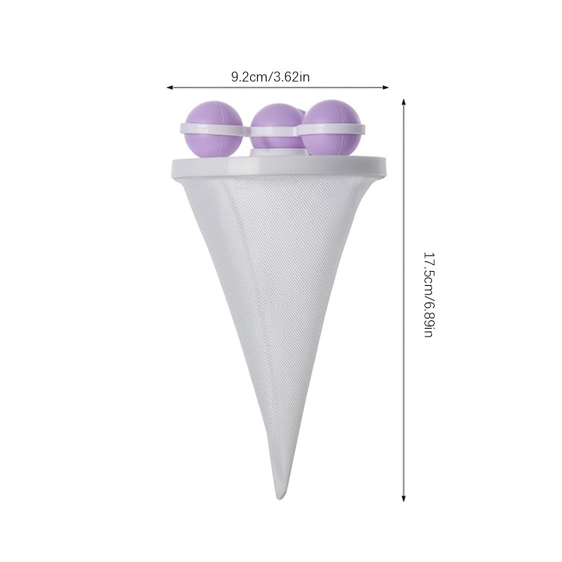 dropship 3pcs Pet Hair Remover; Reusable Lint Catcher Washing Machine Hair Filter; Laundry Hair Removal Ball; Durable Cleaning Mesh Bag Floating Lint Remover For Laundry 6.89*3.62in