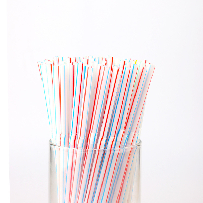 dropship 100pcs Disposable Colorful Elbow Plastic Straw; Lengthened; Bendable; Juice Milk Tea Straw