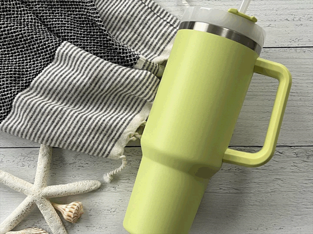 dropship 1200ml Stainless Steel Mug Coffee Cup Thermal Travel Car Auto Mugs Thermos 40 Oz Tumbler with Handle Straw Cup Drinkware New In