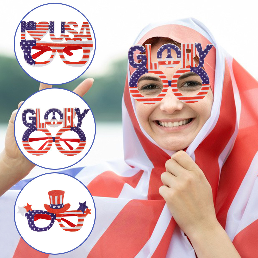 dropship JOYMEMO 6PCS Independence Day Glasses Set American National Day Party Decoration Supplies USA 4th of July Event Party Supplies