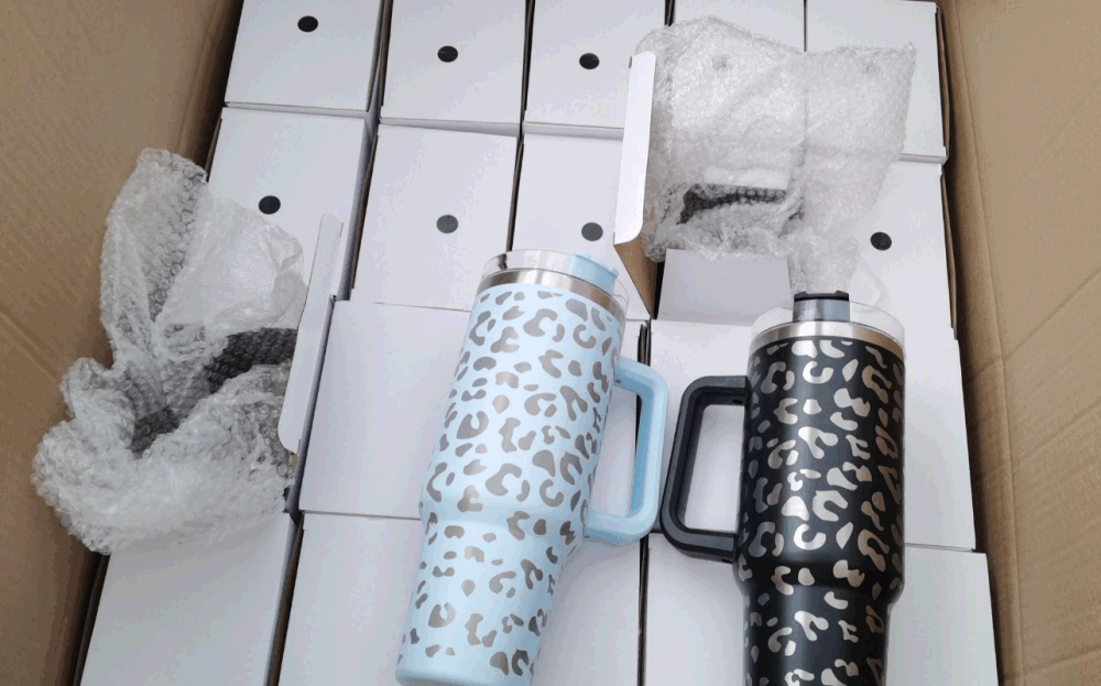 dropship 1200ml Stainless Steel Mug Coffee Cup Thermal Travel Car Auto Mugs Thermos 40 Oz Tumbler with Handle Straw Cup Drinkware New In