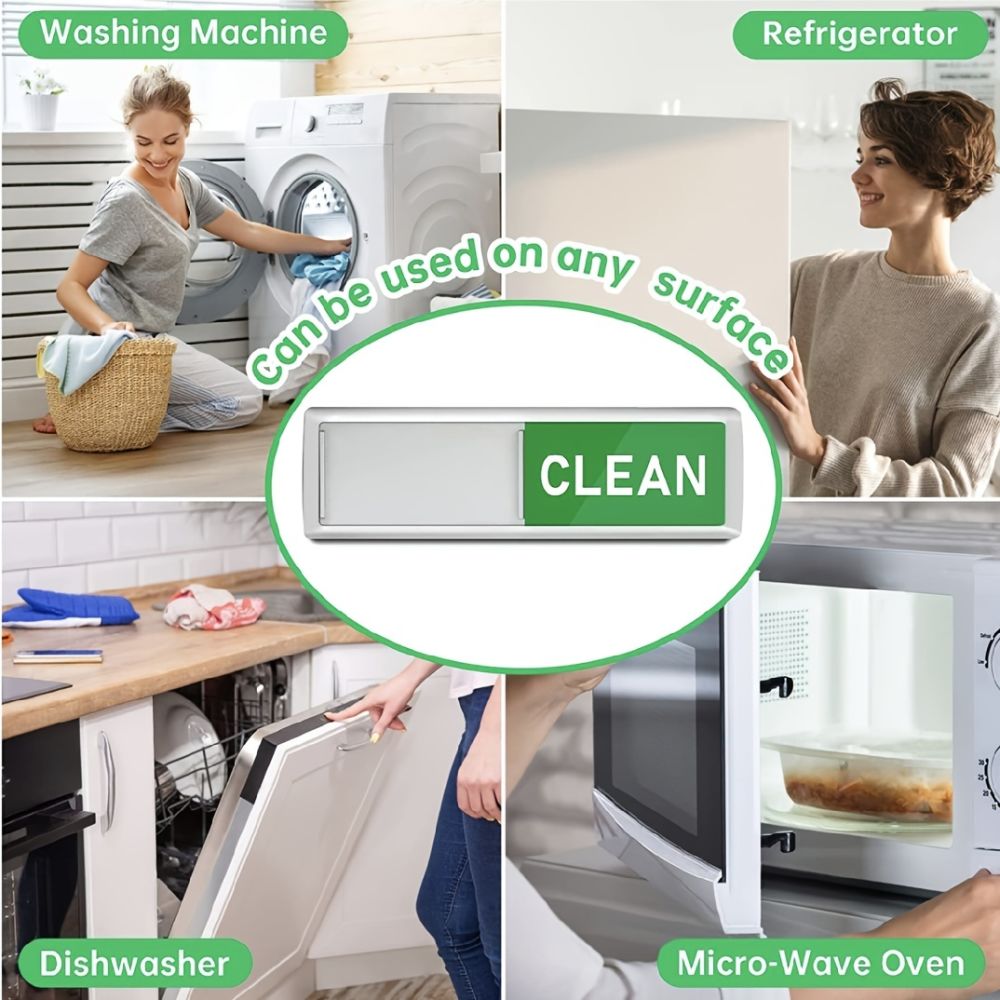 dropship 2 Pack Dishwasher Magnet Clean Dirty Sign Shutter Only Changes When You Push It Non-Scratching Strong Magnet Options Indicator