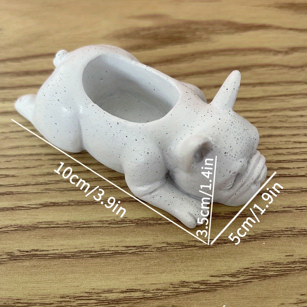 dropship 1pc Mini Resin PuppyFlower Pot, Succulent Planter, French Bulldog Shape Cute Bonsai Flower Pots, Cute Dog Flower Pots, Air Plant Holder, For Home Garden Office Desktop Decor (No Plants)