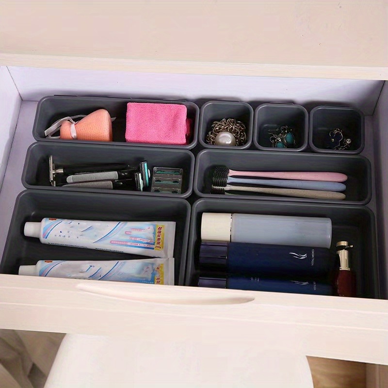dropship 8pcs Home Drawer Organizer; Multipurpose Plastic Storage Box; Tableware Storage Container; Medicine Box; Office Supplies Storage & Organization; Free Combination Small Objects Finishing Box