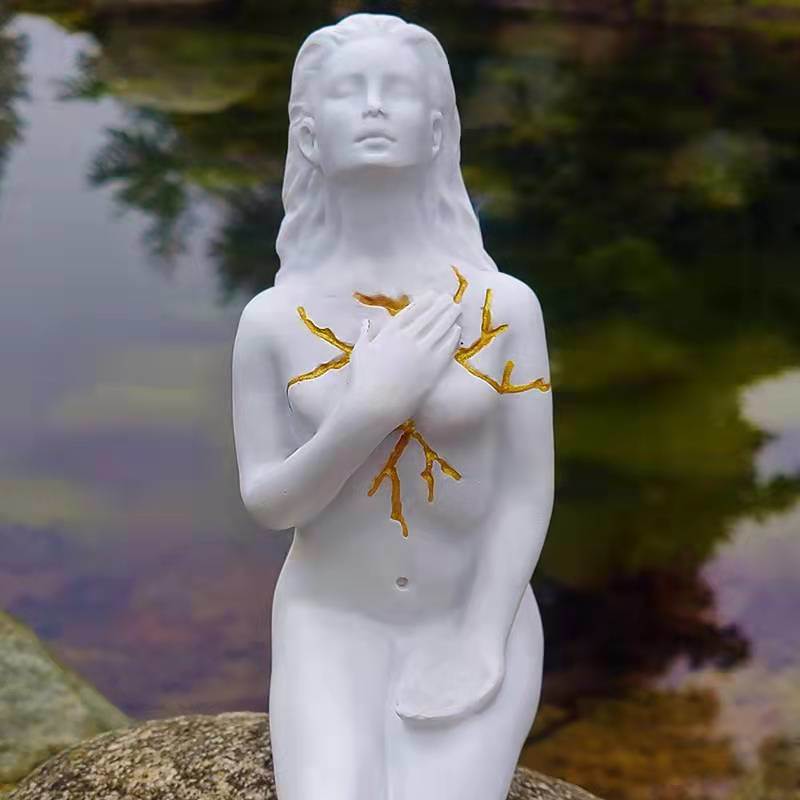 dropship Smurfs Self Healing Series Salvation Goddess Sculpture Resin Crafts Home Courtyard Decoration Car Gifts