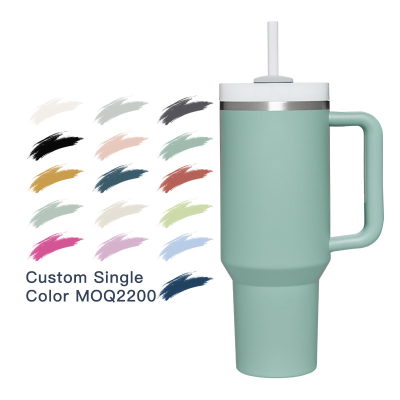 dropship 1200ml Stainless Steel Mug Coffee Cup Thermal Travel Car Auto Mugs Thermos 40 Oz Tumbler with Handle Straw Cup Drinkware New In
