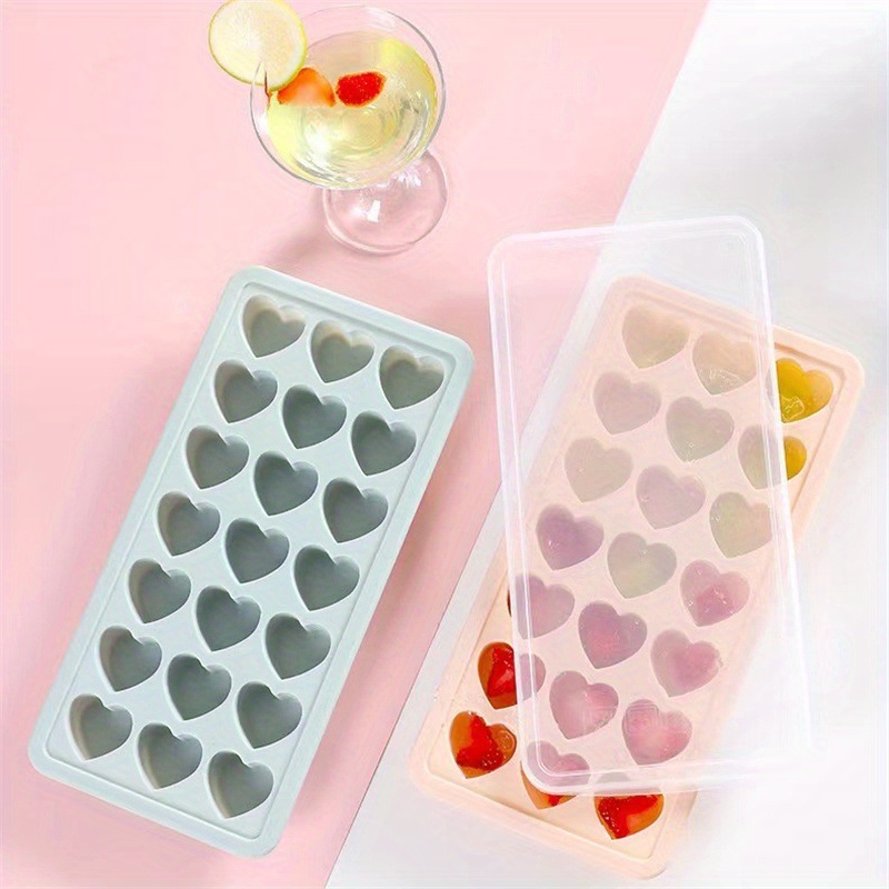 dropship 1pc Silicone Heart-shaped Ice Tray Ice Cube Mold Homemade Ice Cube Box Refrigerator Ice Maker