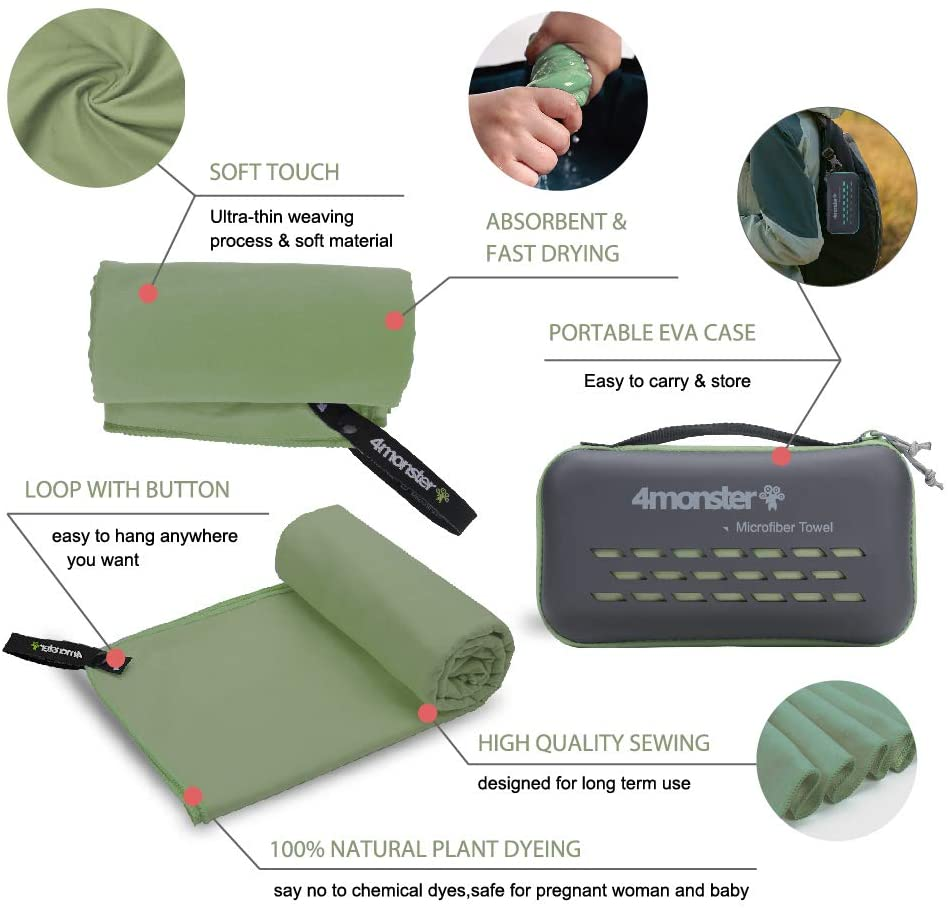 dropship Camping Towels Super Absorbent; Fast Drying Microfiber Travel Towel; Ultra Soft Compact Gym Towel ; Sport Towel