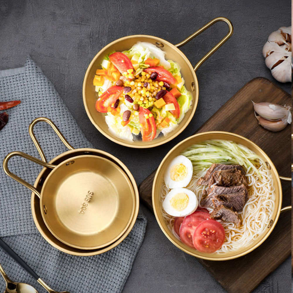 dropship 1pc Small Stainless Steel Rice Bowl; Ramen Bowl; Pasta Bowl; Korean Style Bowl