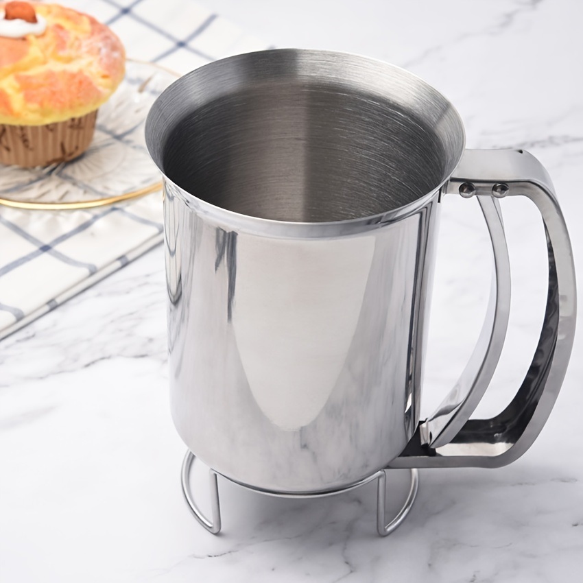 dropship 1pc Handheld Stainless Steel Batter Separator; Cupcake Batter Funnel; Batter Stirrer