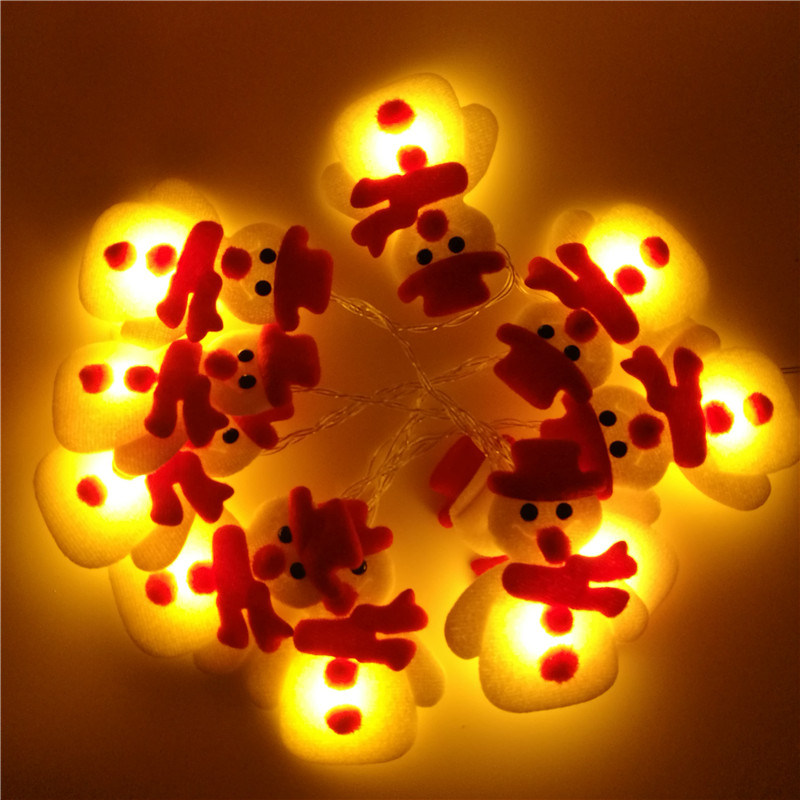 dropship 1.6M 10LED Santa Claus Snowflake Elk LED Light String Christmas Decoration 2021 Christmas Ornament New Year Xmas Gift Supplies