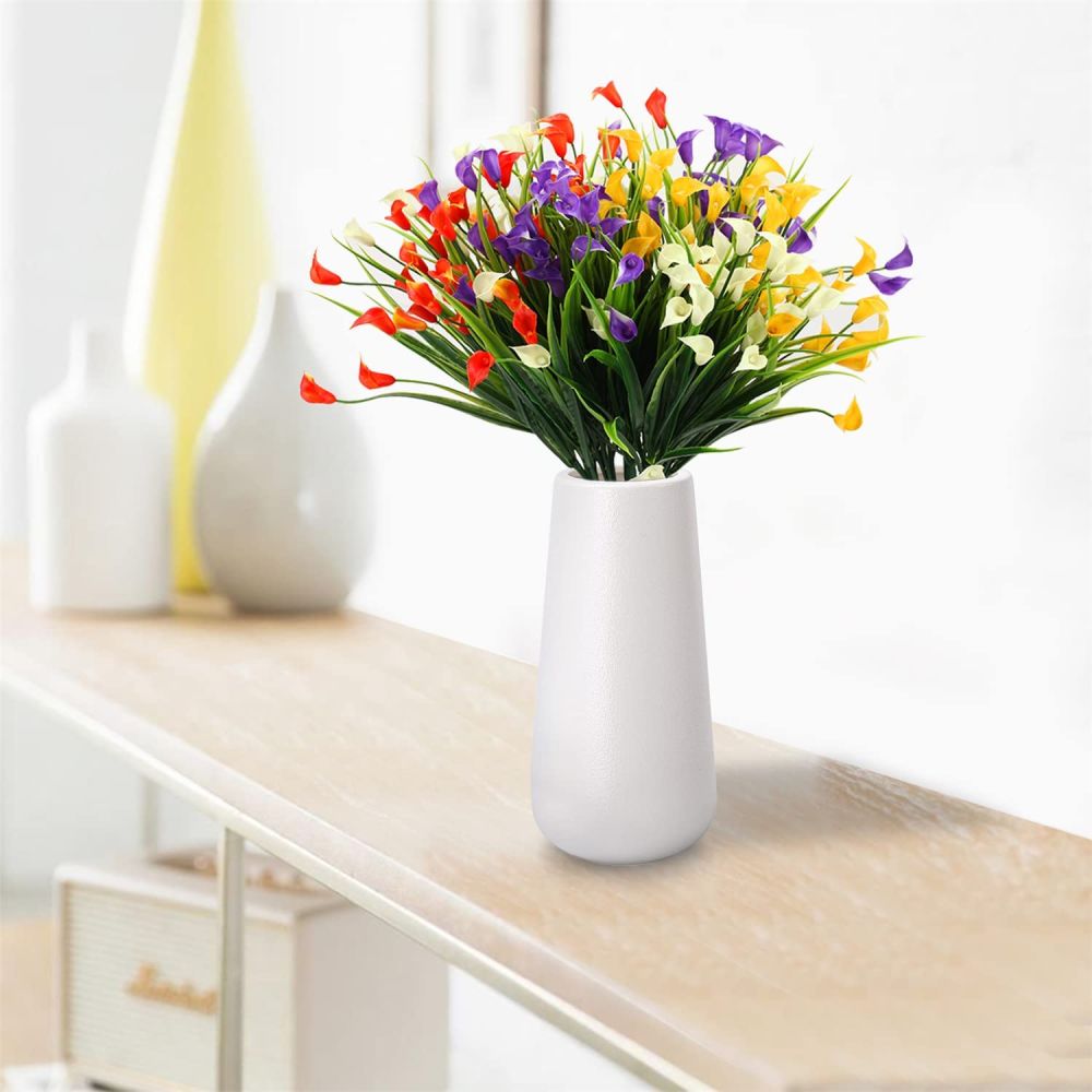 dropship 4 Bundles Premium Oxidation Resistance Artificial Flower; Artificial Outdoor Flowers UV Resistant Fake Flowers No Fade Faux Plastic Greenery Shrubs Garden Porch Window Box Wedding Decorating