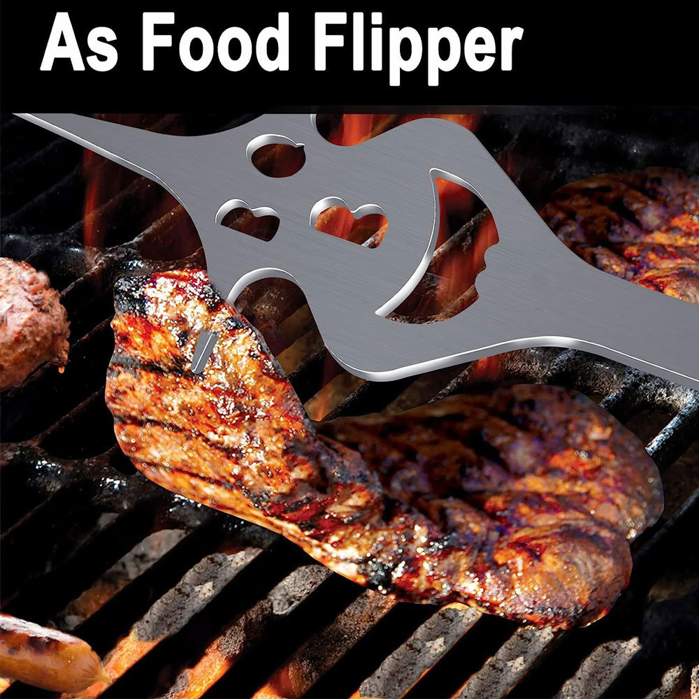 dropship Multifunctional 6-In-1 Barbecue Meat Fork Stainless Steel Barbecue Rack Bbq Tableware Meat Fork Outdoor Camping As Food Flipper