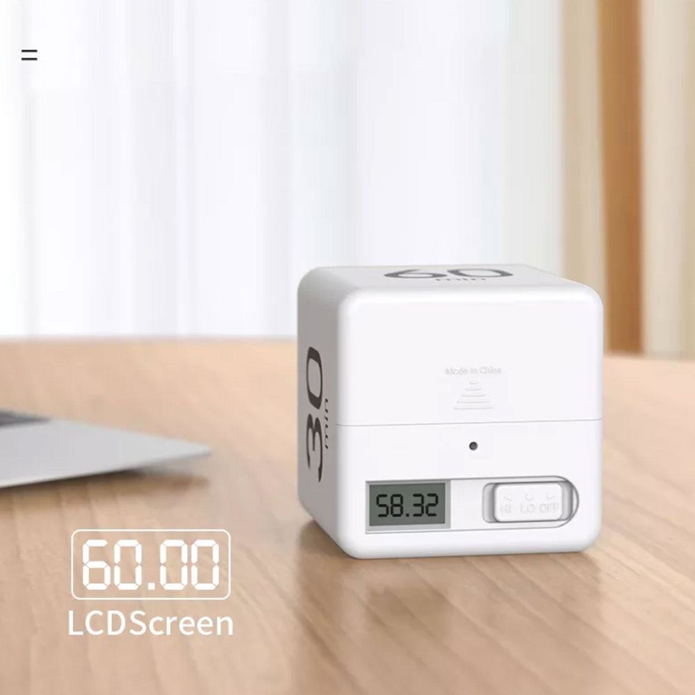 dropship Digital Display Alarm Clock Time Management PP Cube Shape Countdown Homework Study Timer Kitchen Timers for Daily Life