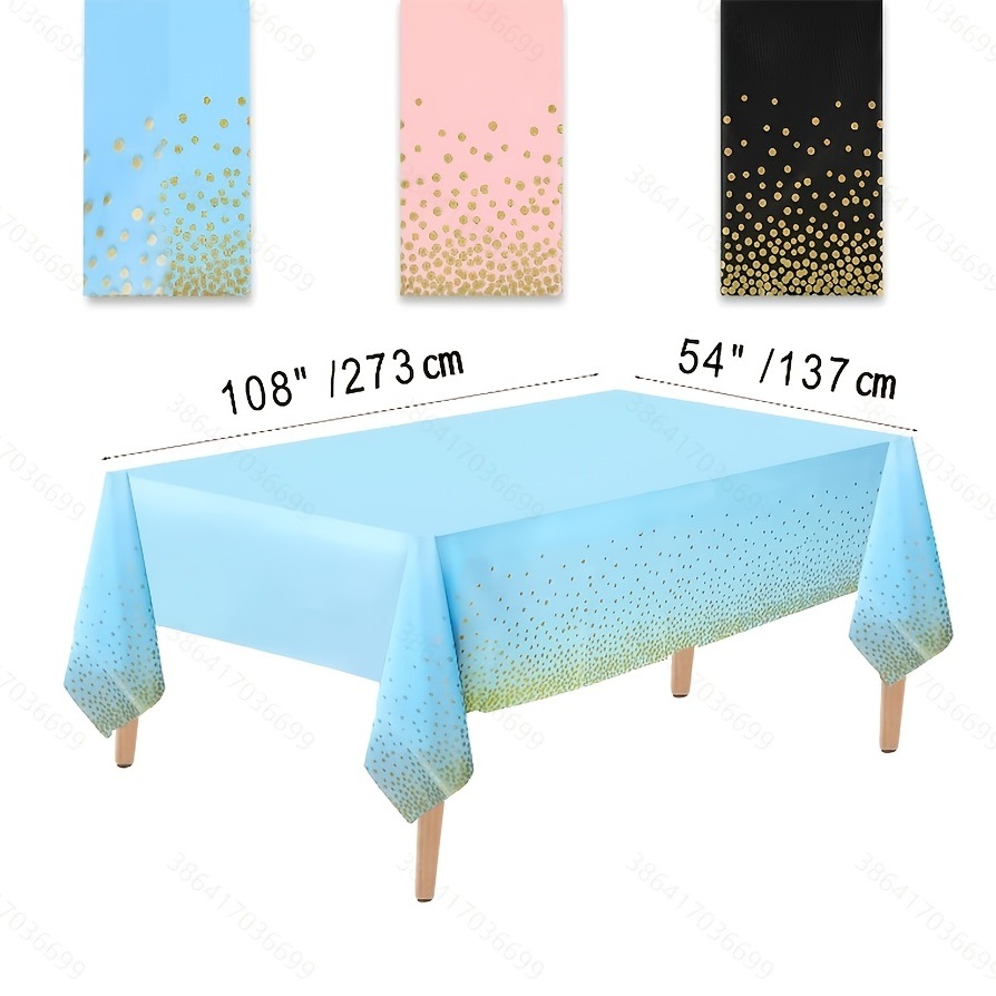 dropship 1pc/3pcs; Rectangular Dot Tablecloth; Dot Disposable Tablecloth; Reusable Disposable Party Tablecloth For Birthday/Wedding/Party/Banquet 54x108inch