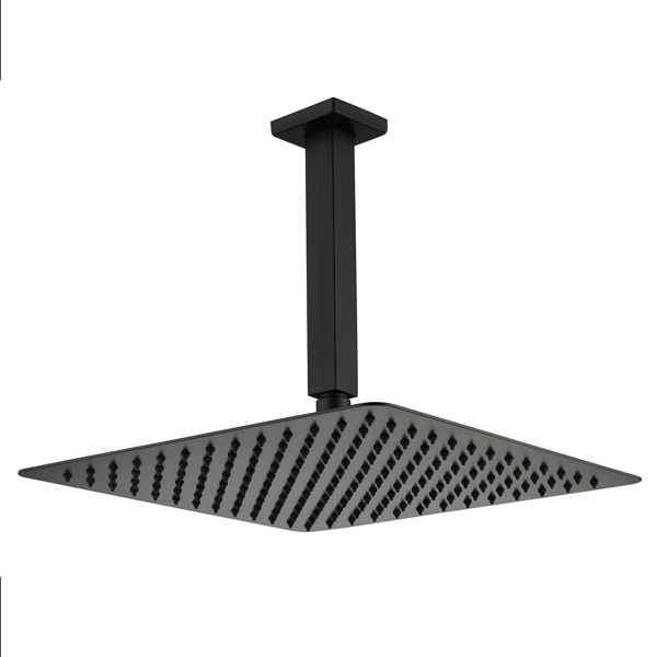 dropship Matte Black Shower Set System Bathroom Luxury Rain Mixer Shower Combo Set Ceiling Mounted Rainfall Shower Head Faucet