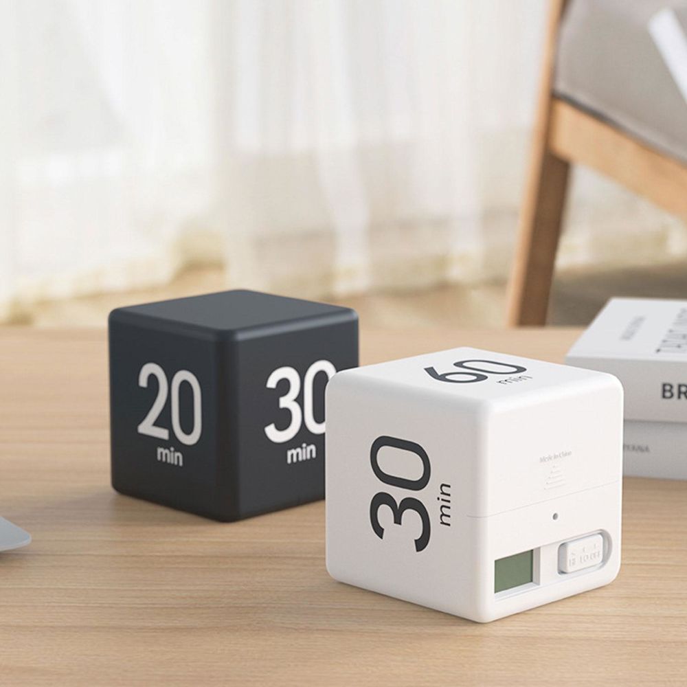 dropship Digital Display Alarm Clock Time Management PP Cube Shape Countdown Homework Study Timer Kitchen Timers for Daily Life