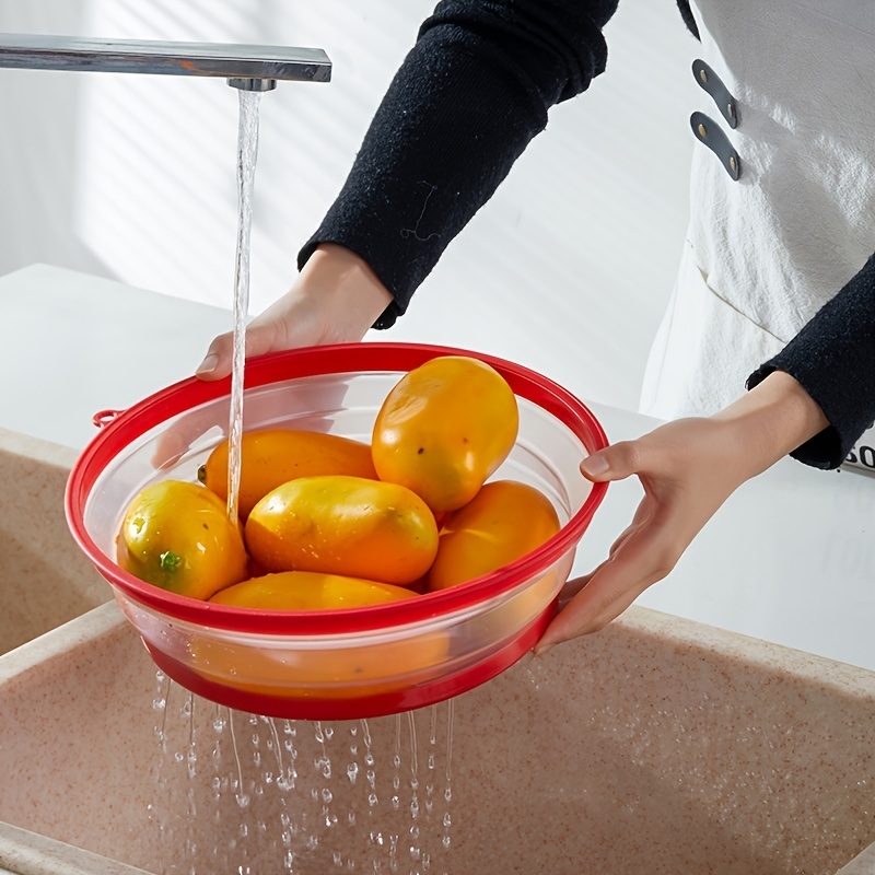dropship Microwave Cover For Food; 1pc Microwave Splatter Cover; Heating Folding Cover; Silicone Fresh-keeping Cover; Oil-proof Splash-proof Cover With Hook Cooking Lid