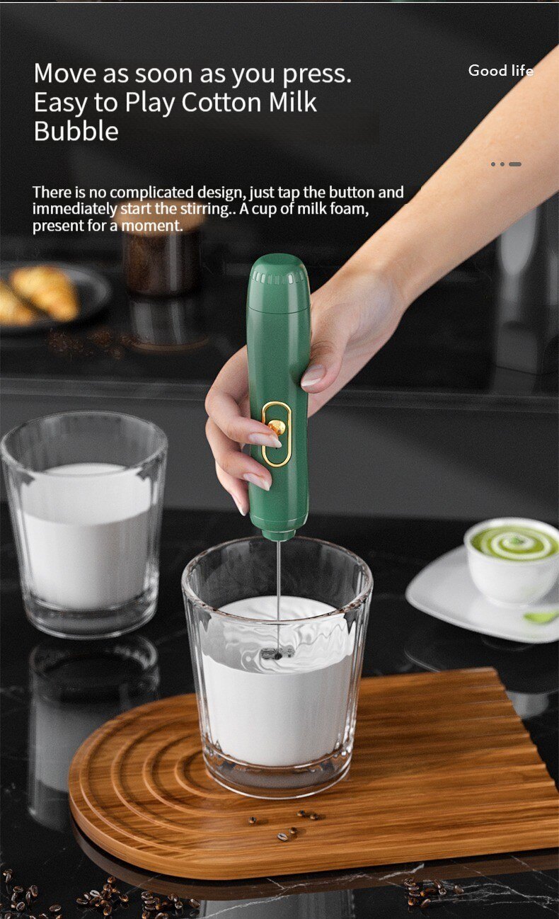 dropship Handheld Electric Milk Frother Egg Beater Maker Kitchen Drink Foamer Mixer Coffee Creamer Whisk Frothy Stirring Tools
