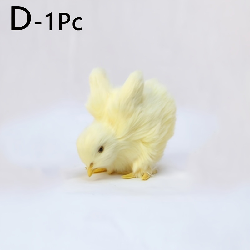 dropship 1pc Simulated Little Chick Figurine Lifelike Chicken Figurines Animal Figurine Realistic Chicken Photography Props Easter Supplies Easter Toy