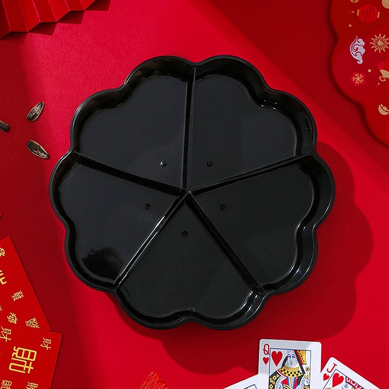 dropship 1pc Candy Storage Box Fruit For Chinese New Year; Nuts Tray With Lid; Snacks Organizer Food Container; Spring Festival Desktop Decor