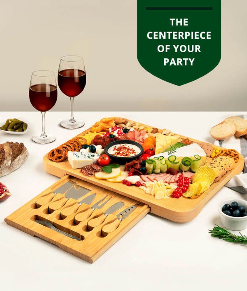 dropship Kitchen Natural Bamboo Cutting Board Bamboo Cheese Board Set