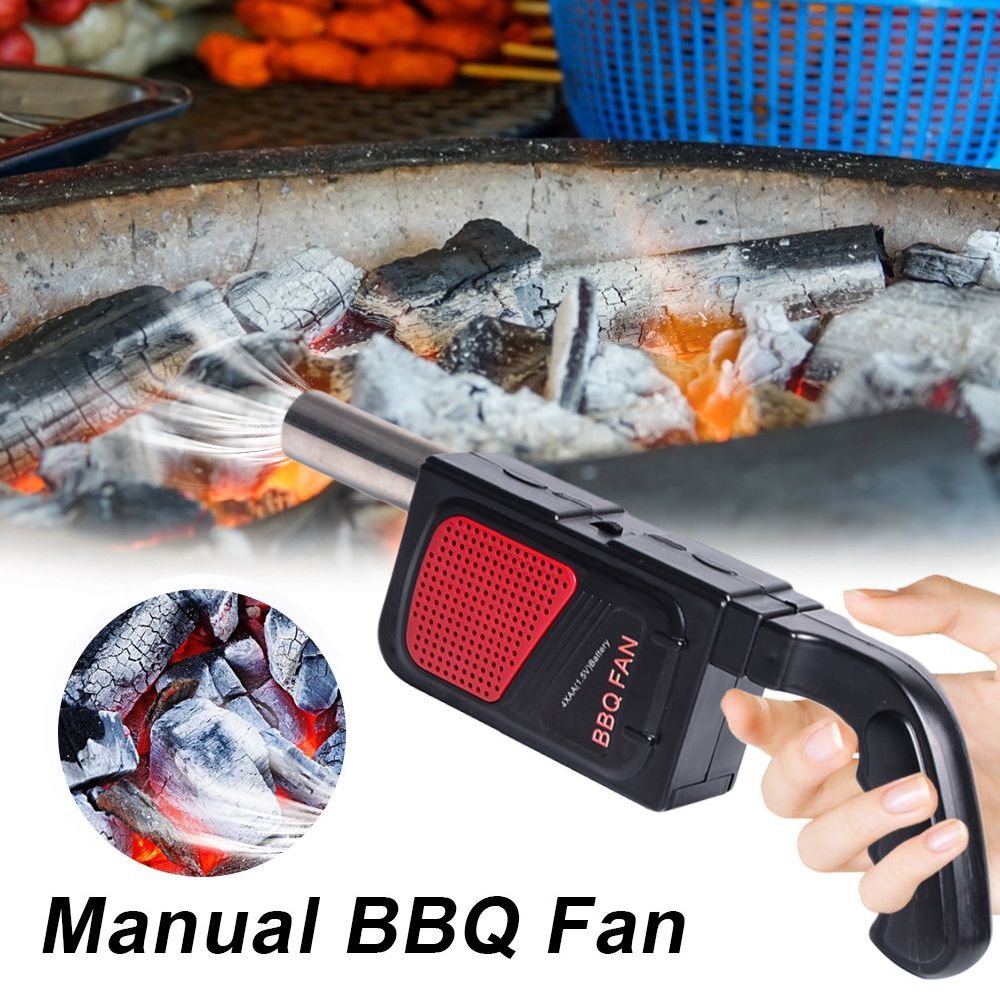 dropship 1Pc Portable Handheld Electric BBQ Air Blower Portable Cooking Air Blower for Charcoal Grill Fireplace Outdoor Barbecue Picnic