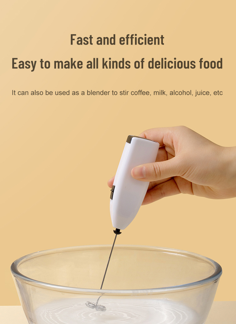 dropship Mini Stainless Electric Handheld Egg Beater Household Kitchen Steel Coffee Milk Tea Blender Beat up the Cream Stirring