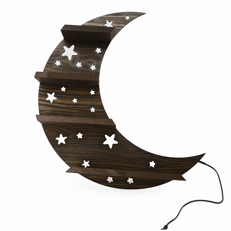 dropship Wooden Wall Shelf Home Decoration Organizer Moon Butterfly Cat Bedroom Room Decor Storage Rack Wall-mount Display Stand Shelves