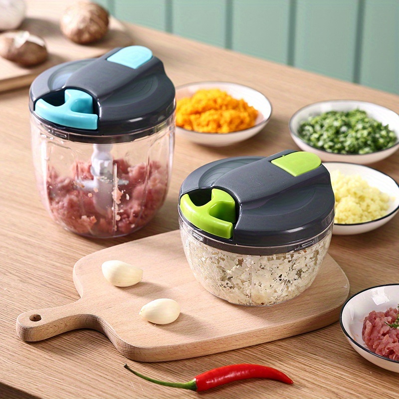 dropship Manual Meat Grinder Vegetable Cutter Pound Garlic Artifact Shredder Baby Complementary Food Machine Hand Cut Pepper Capacity 520ml
