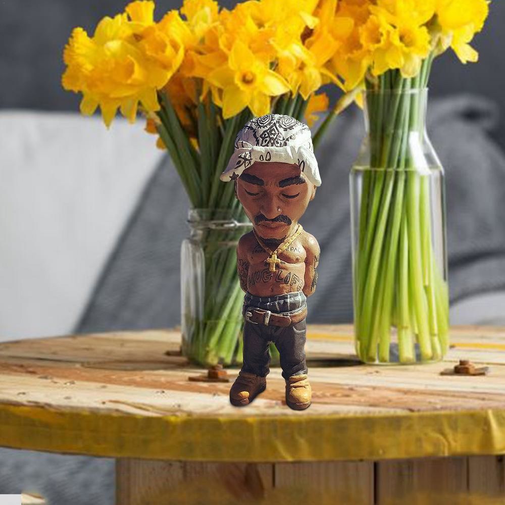 dropship Gift for Hip Hop Lover Figurines Alkyne Legend Commemorative Resin Figurines Ornament Handmade The Late Rap Music Star Sculpture