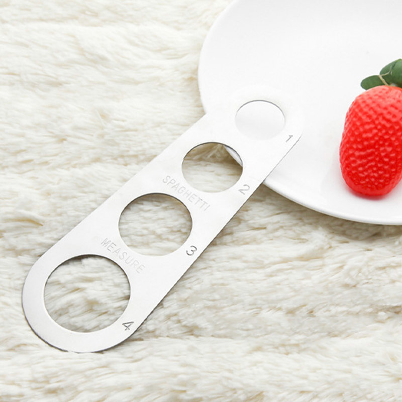 dropship Stainless Steel Spaghetti Measurer Pasta Noodle Measure Cook Kitchen Cake Ruler Tapeline Free Measuring Tool