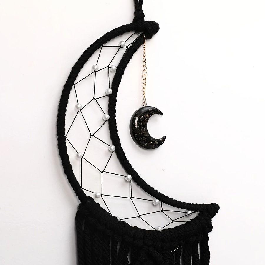 dropship 1pc Black Moon Decor Dream Catcher; Hanging Dream Catcher; Wall Decor Valentine's Day Gifts Birthday Gifts