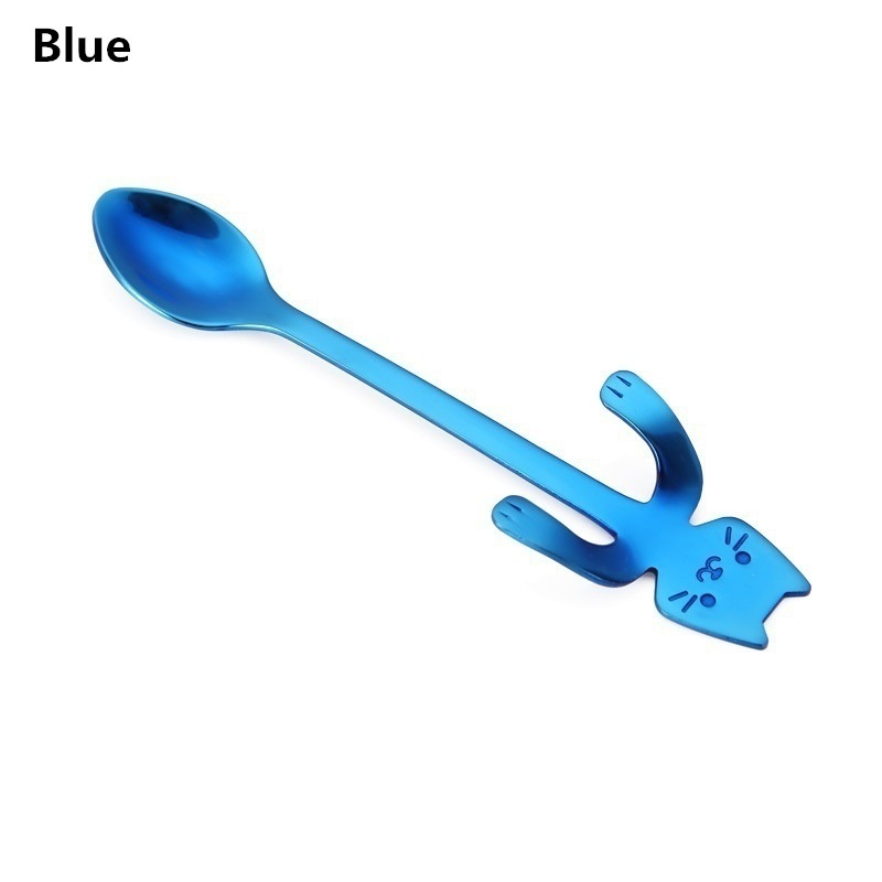 dropship 1pc Cute Kawaii Cat Spoon; Flatware; Creative Coffee Drinking Tools; Kitchen Gadget