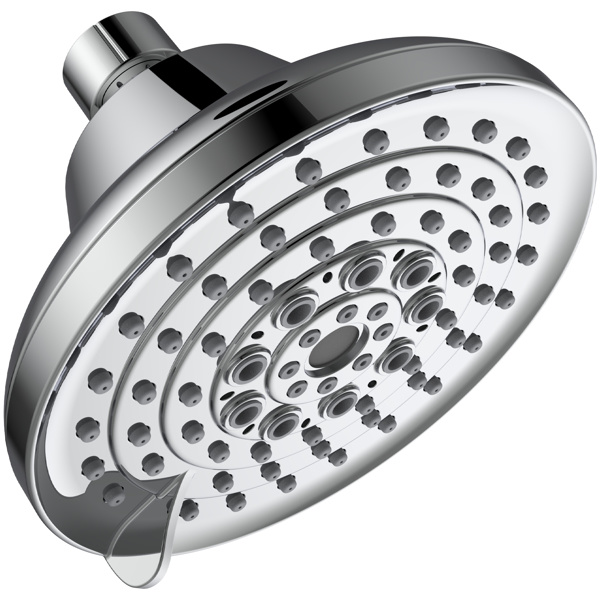 dropship 6 Spray Settings High Pressure Shower Head 5" Rain Fixed Showerhead - Chrome Adjustable Shower Head with Anti-Clogging Nozzles; Low Flow Easily Installation