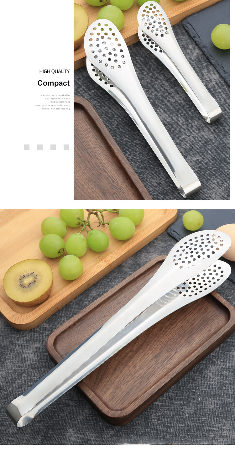 dropship 1PCS Kitchen utensils BBQ Food Clip kitchen Chief Tongs Stainless Steel Portable for Picnic Barbecue Cooking Articles