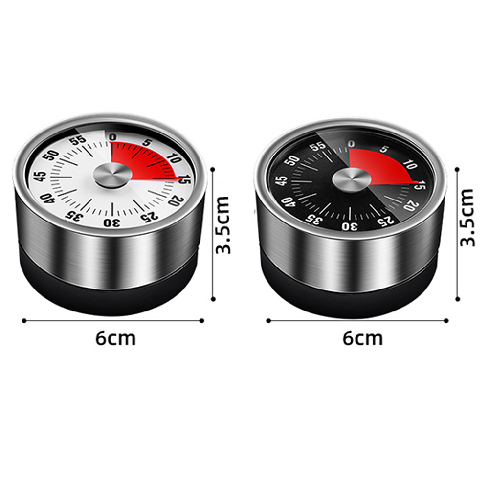 dropship Stainless Steel Visual Timer Mechanical Kitchen Timer 60-Minutes Alarm Cooking Timer With Loud Alarm Magnetic Clock Timer