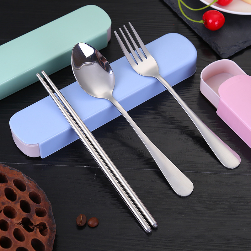 dropship 3pcs Portable Cutlery Set With Storage Box