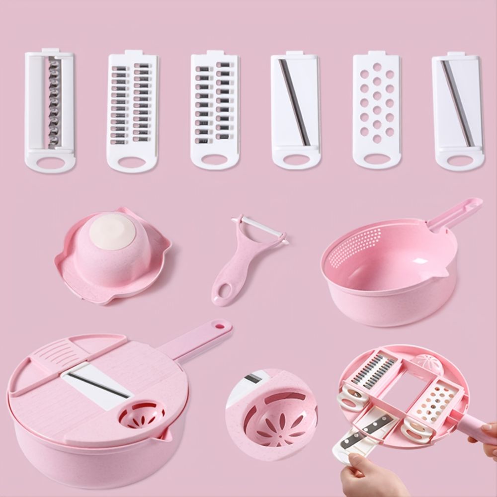 dropship 1pc Multifunctional Vegetable Cutter, Potato Shredded Grater, 3 Blades Or 6 Blades For Choose 11in*7.2in