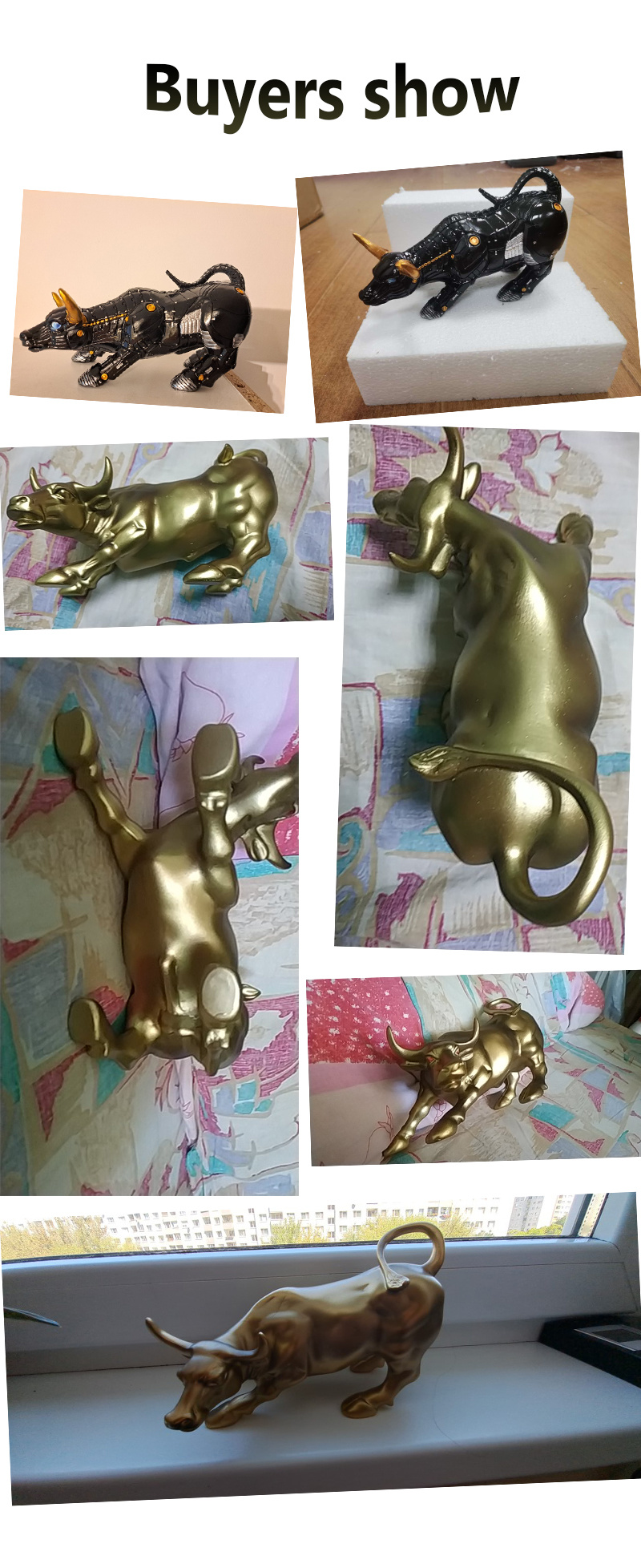dropship NORTHEUINS Resin Wall Street Bull Figurine Cattle OX Statue Market Miam Bull Home Feng Shui Art Official Desktop Decor Sculpture