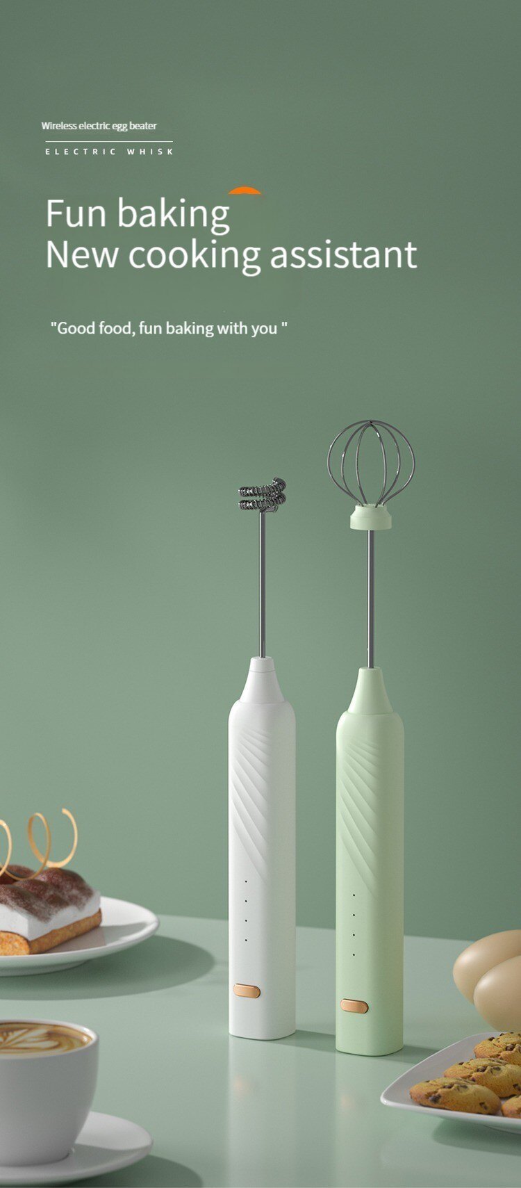 dropship Egg Beater Electric Handheld Rotary Egg Whisk Coffee Frothing Wand Cappuccino Frother Mixer USB Portable Kitchen Tools