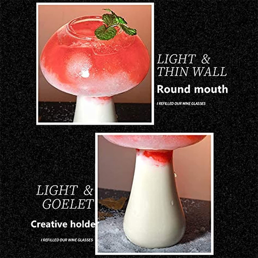 dropship 2pcs; Mushroom Cocktail Glass Wine Champagne Cocktail