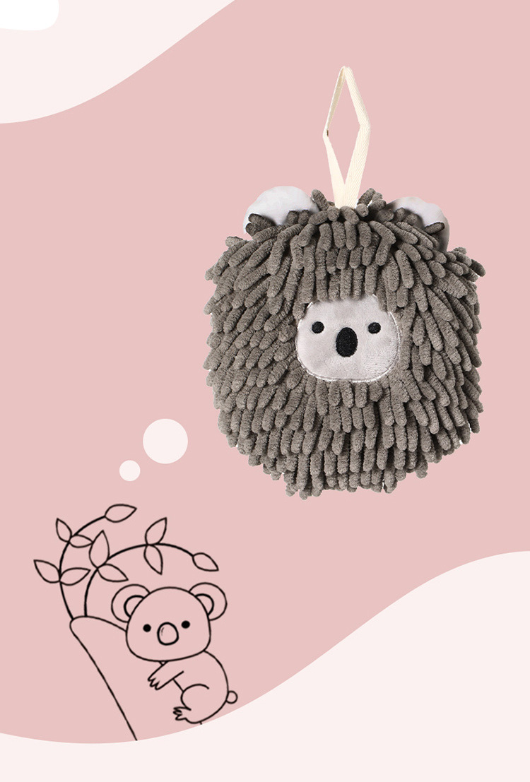 dropship 1pc Hand Towel Ball; Cartoon Hanging Towel; Quick Drying; Kitchen And Bathroom; Chenille Lovely Rag; Thickened Towel 6.69"×6.69"