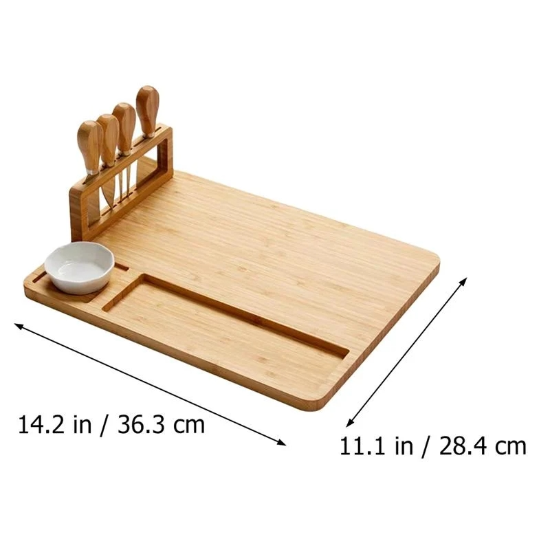 dropship Kitchen Bamboo Cheese Board Set Natural Bamboo Cutting Board
